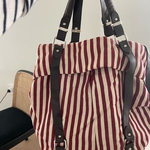 Zara canvas striped bag